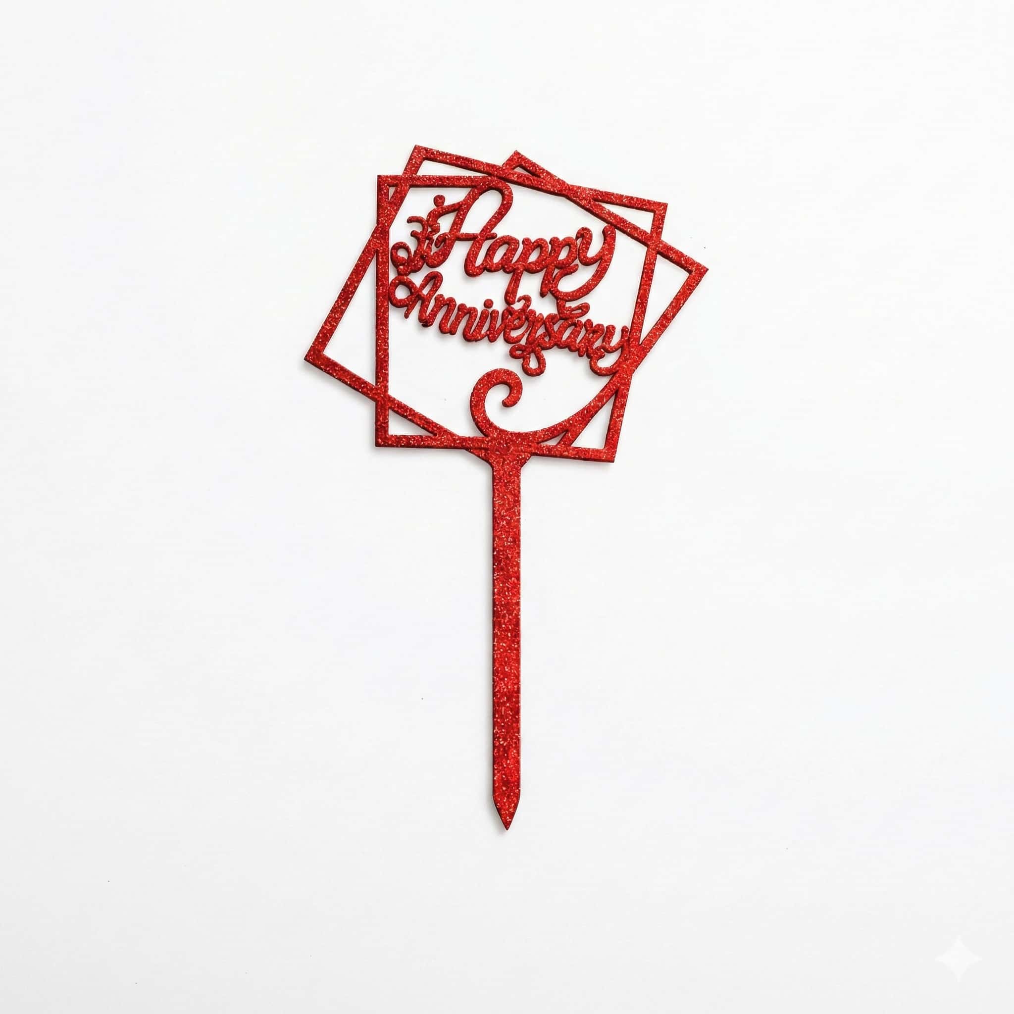 Happy Anniversary Red Topper For Cake  Decoration