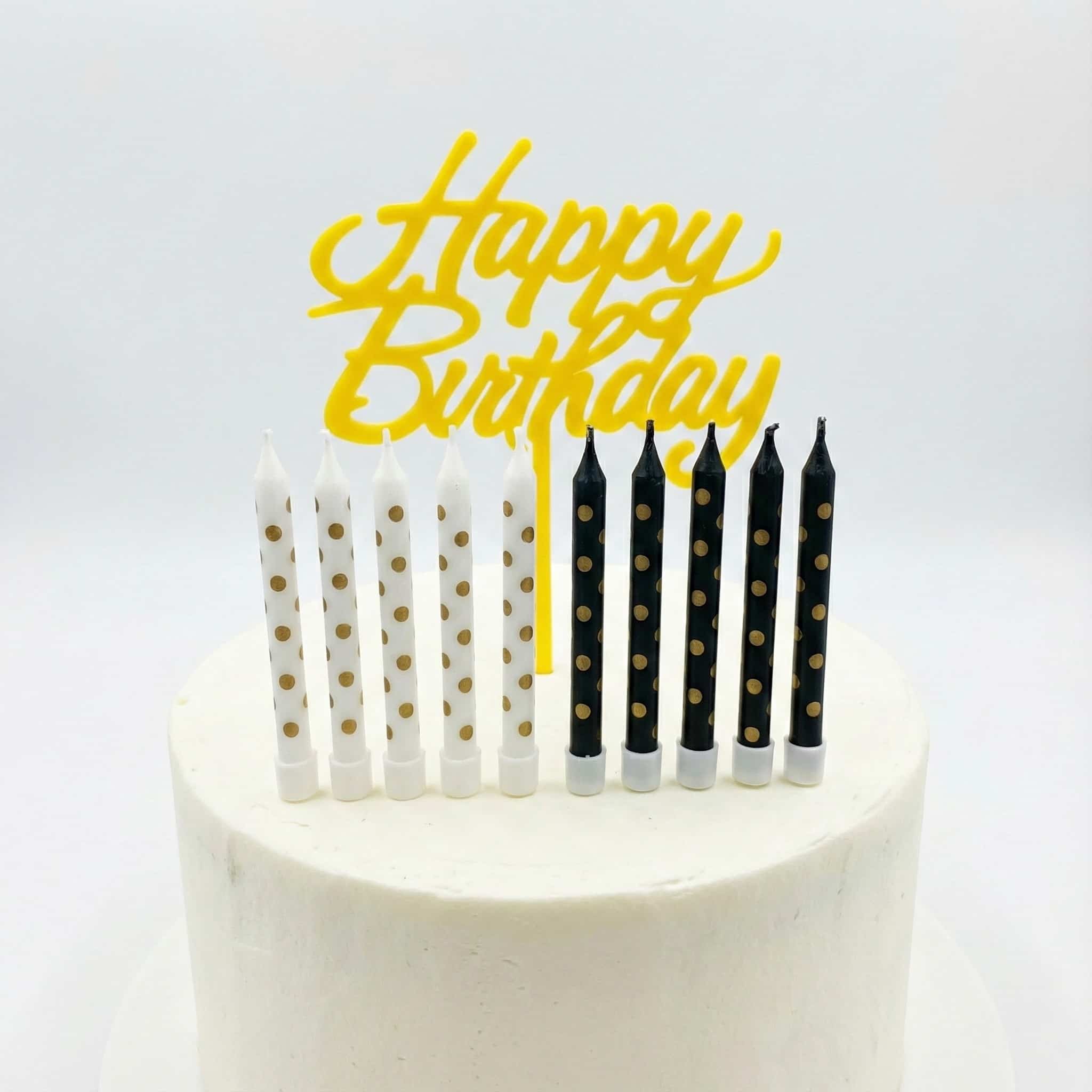 Happy Birthday Cake Topper Candles Set (Pack of 10)