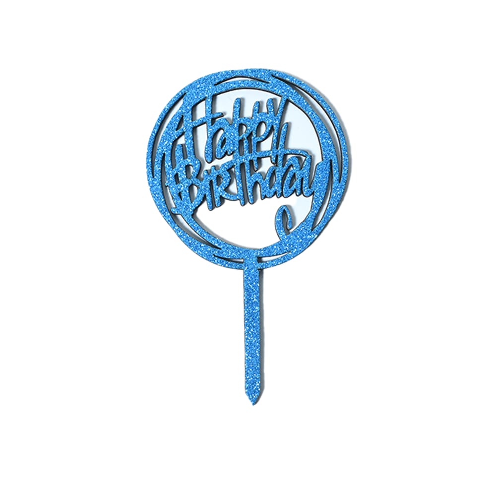 Happy Birthday Glitter Cake Topper