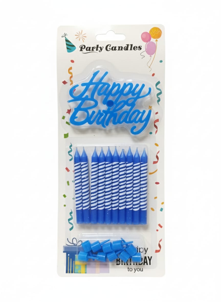 Happy Birthday Cake Topper Candles Set (Pack of 10)