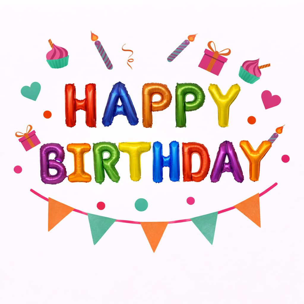 Happy Birthday Foil Letter Balloons  Set For Birthday Parties