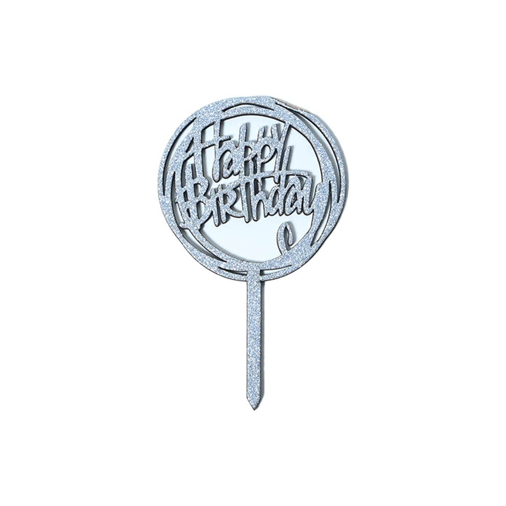 Happy Birthday Glitter Cake Topper