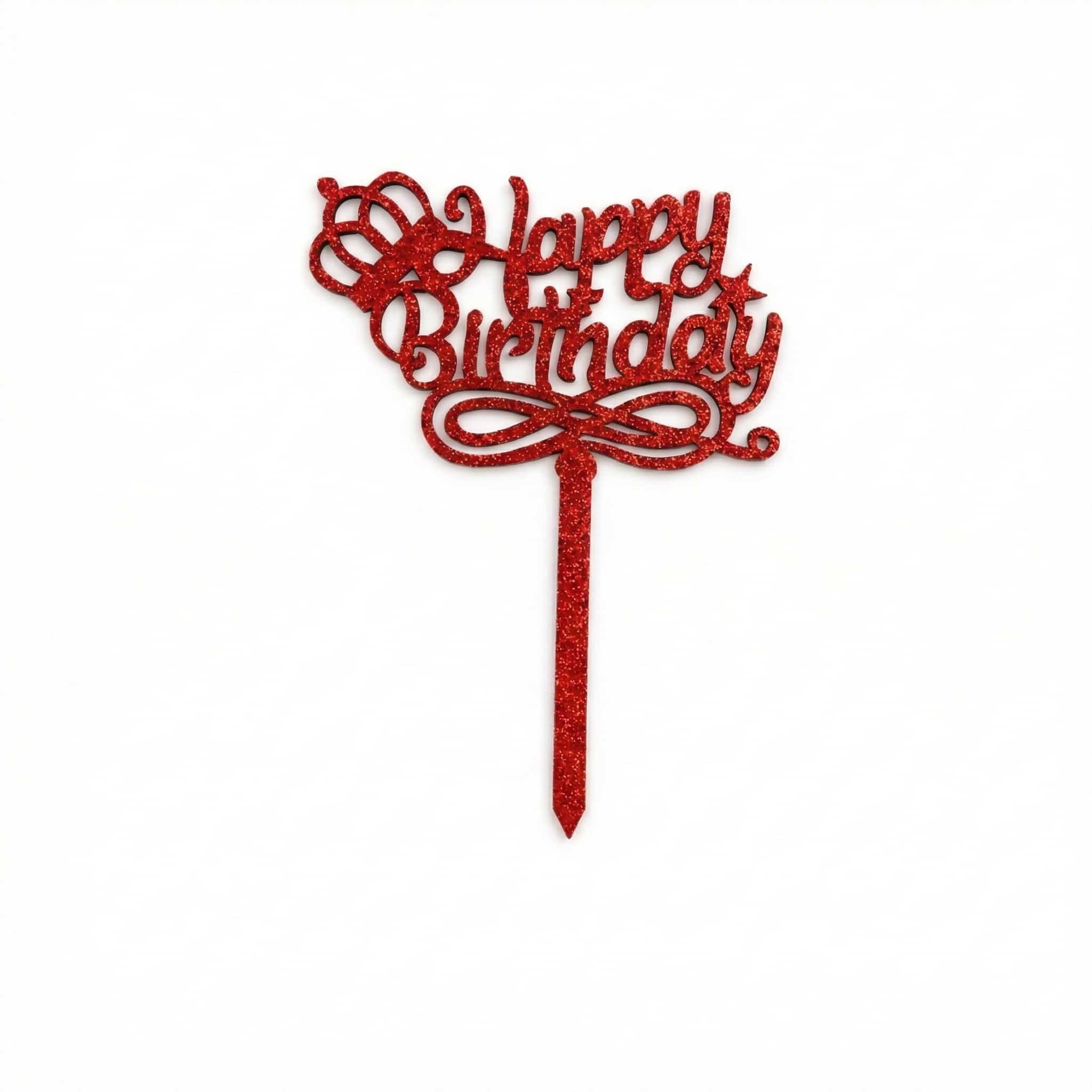 Happy Birthday Glitter Crown Cake Toppers