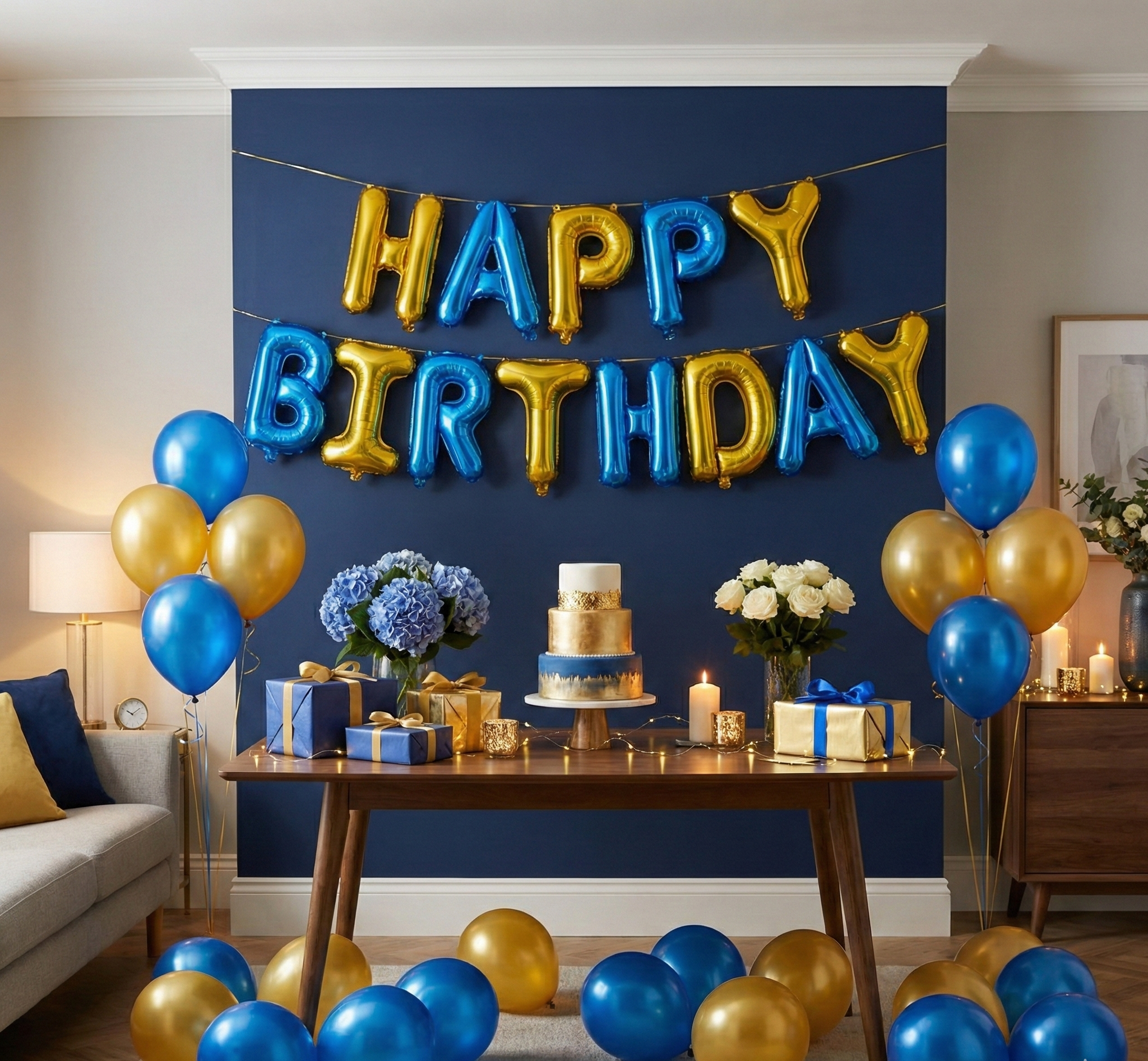 Happy Birthday Letter Foil Balloons in 14 Different Colors (13 Pcs)