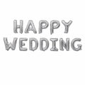 Happy Wedding Foil Balloon Set For Wedding, Engagement Or Marriage Celebrations
