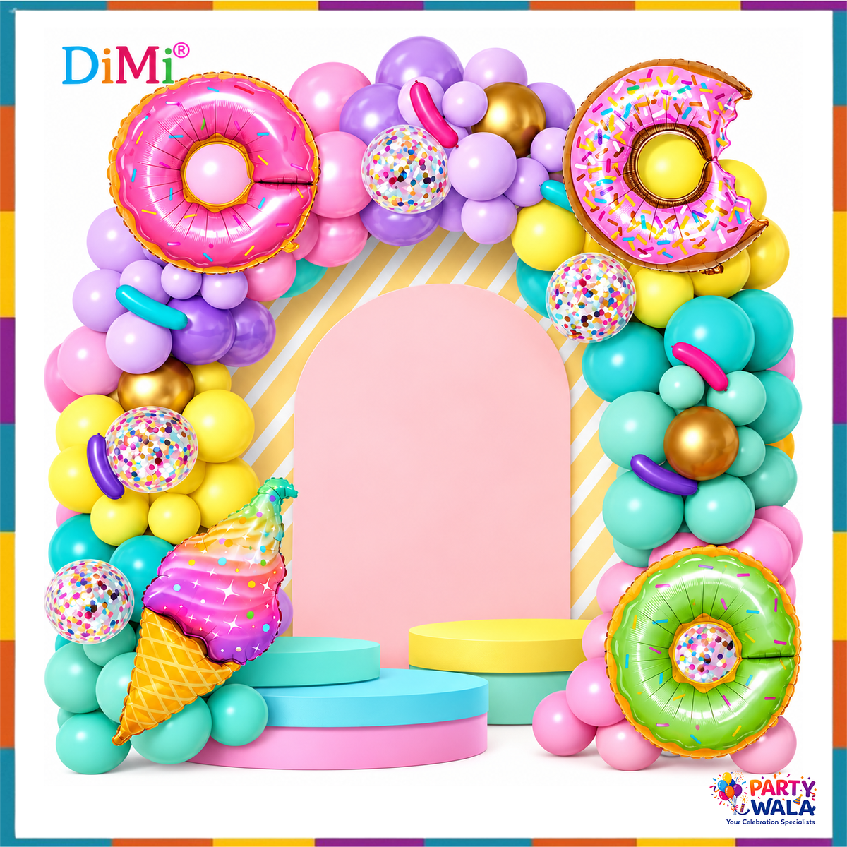 Donut Theme Birthday Balloon Kit for Girls/Baby shower (100 Pcs)