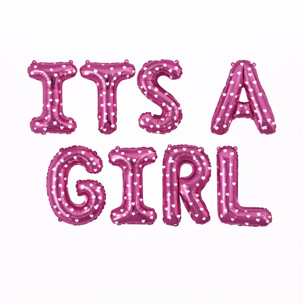 Its a Girl Foil Balloon Letter Set For Baby Shower Decoration