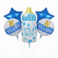 Its a Boy Feeder Shaped Foil Balloon For Baby Shower, Gender Reveal and Welcome Baby Decoration and Celebrations (Pack of 5)