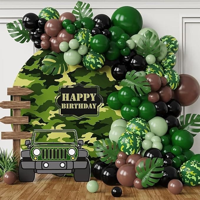 100-PCS Jungle Camouflage Party Balloon Kit For Kids Birthday And Party/Event Celebration P-1217