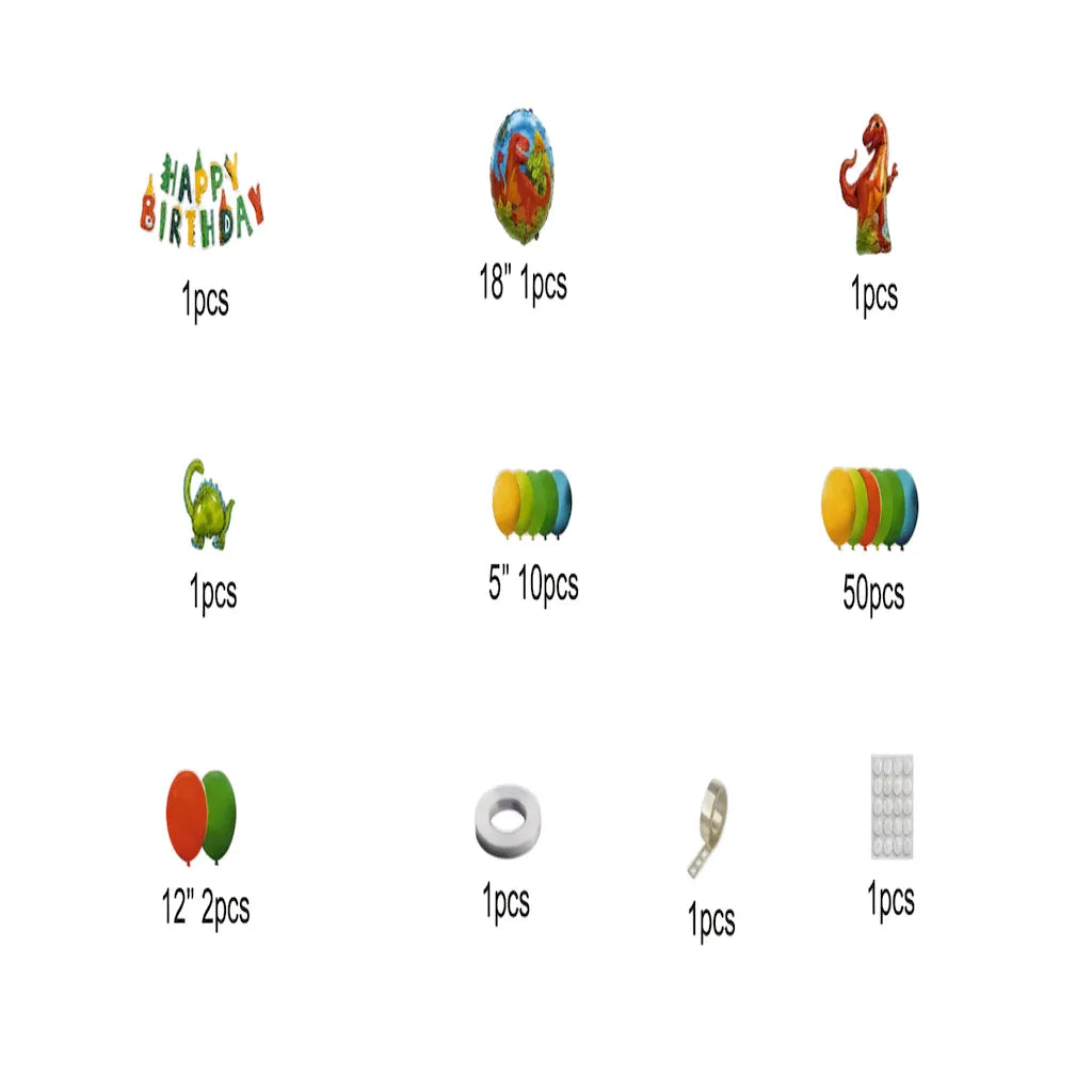 Jurassic Dinosaur Birthday Decoration Theme Kit (69 Pcs) - Party Wala