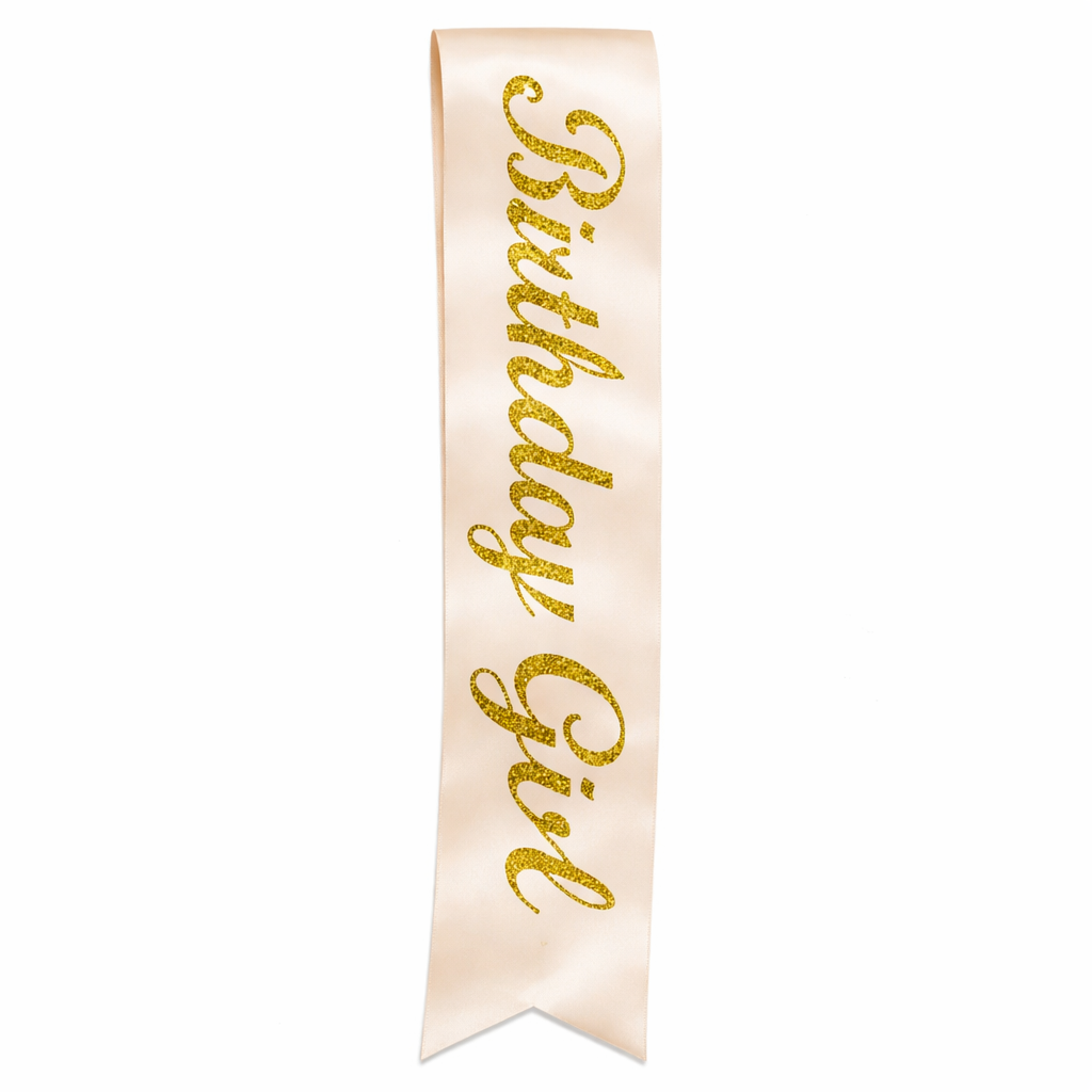 Birthday Girl Glittered Sash For Birthday Party Event and Celebration