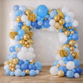Light Blue & Gold Tropical Balloon Garland Kit For Birthday, Baby Shower And Party Celebration DM-23145