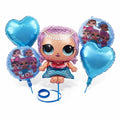 Lol Doll Cartoon Foil Balloon Set - 5 Pieces For Birthday Party