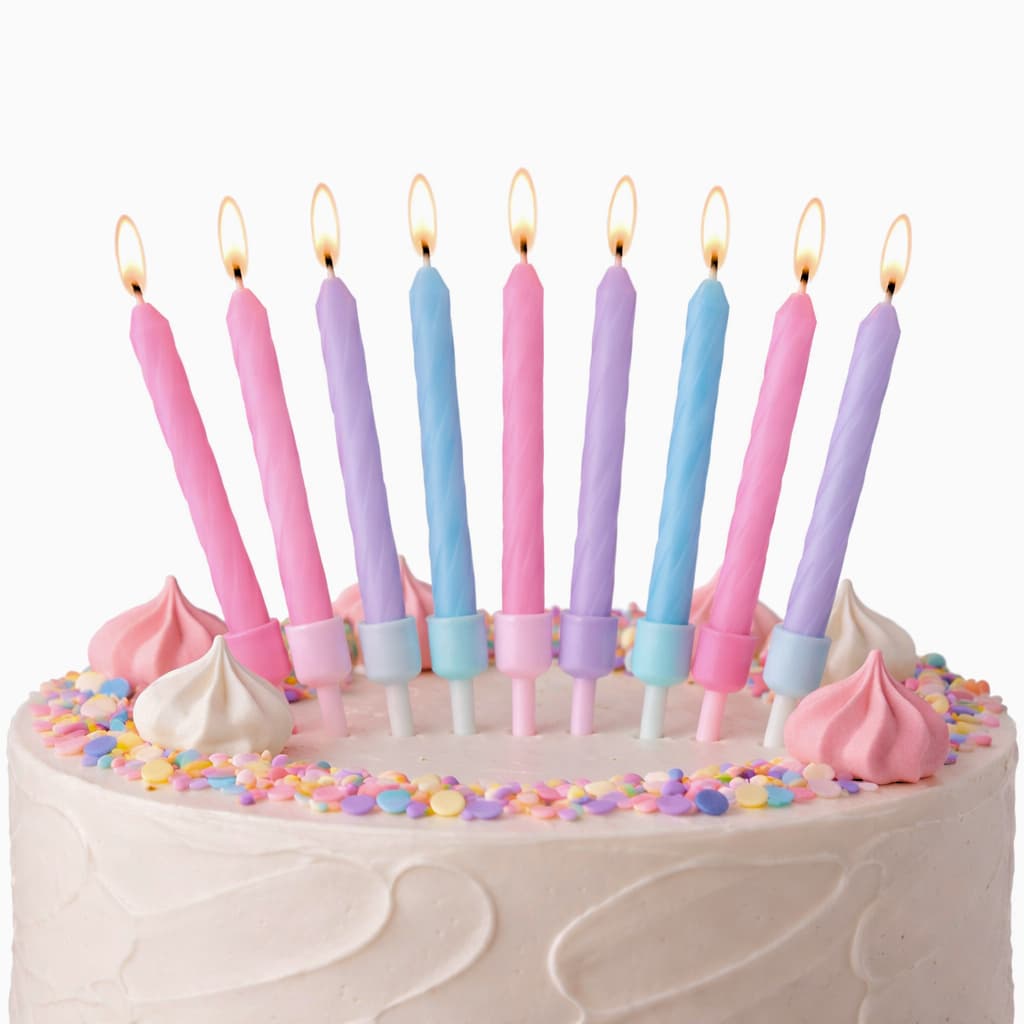 10 Pcs Long Colored Candle Sticks Decorative Birthday Candles