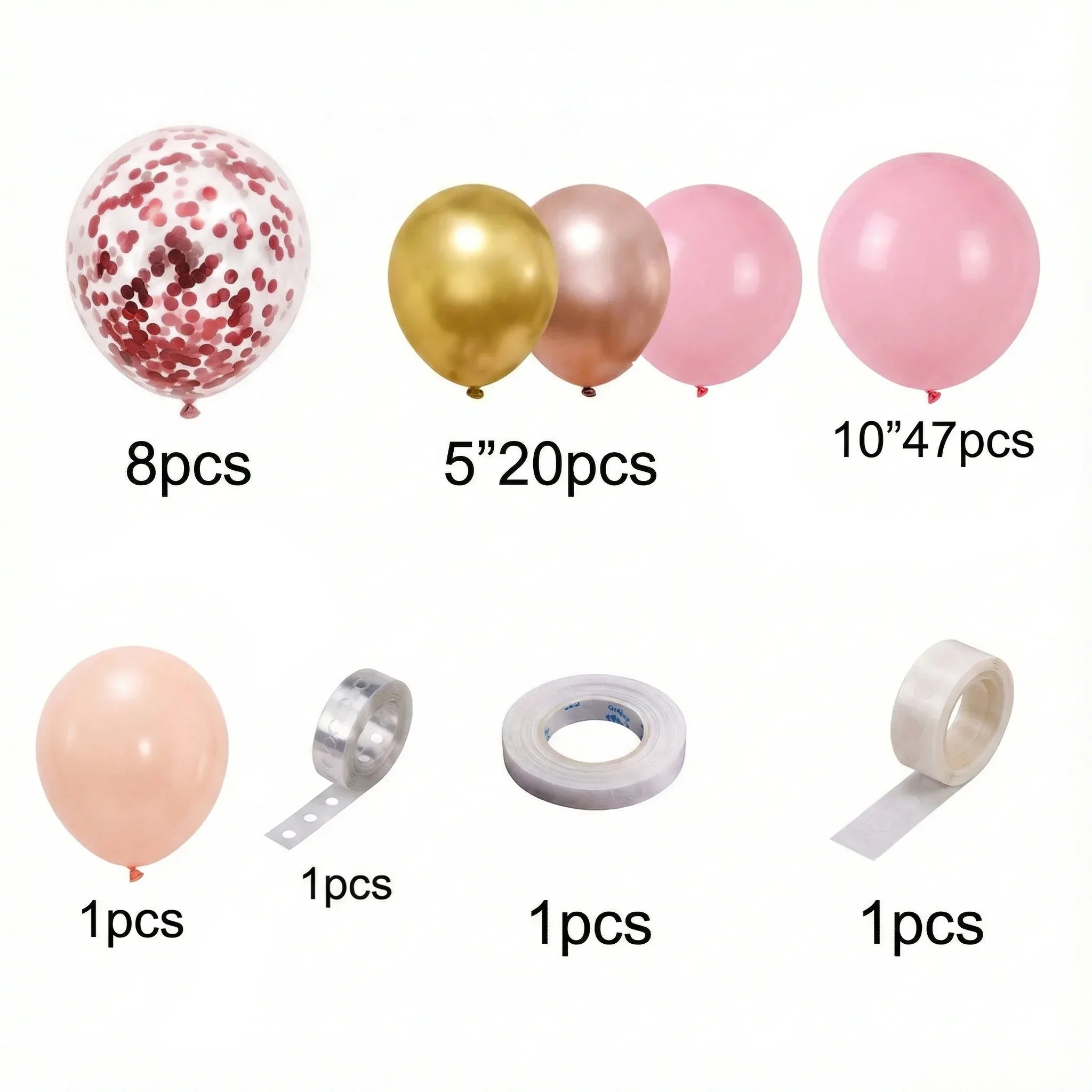 Luxury Rose Gold Confetti Birthday Party Bundle (79 Pcs) Item#P-870