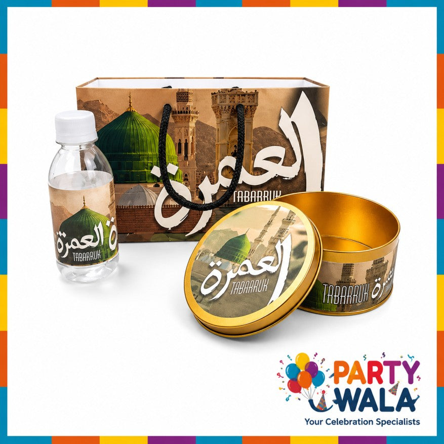 Luxury Madina Set (with Tin Box 250g) - Umrah Tabarruk Packaging