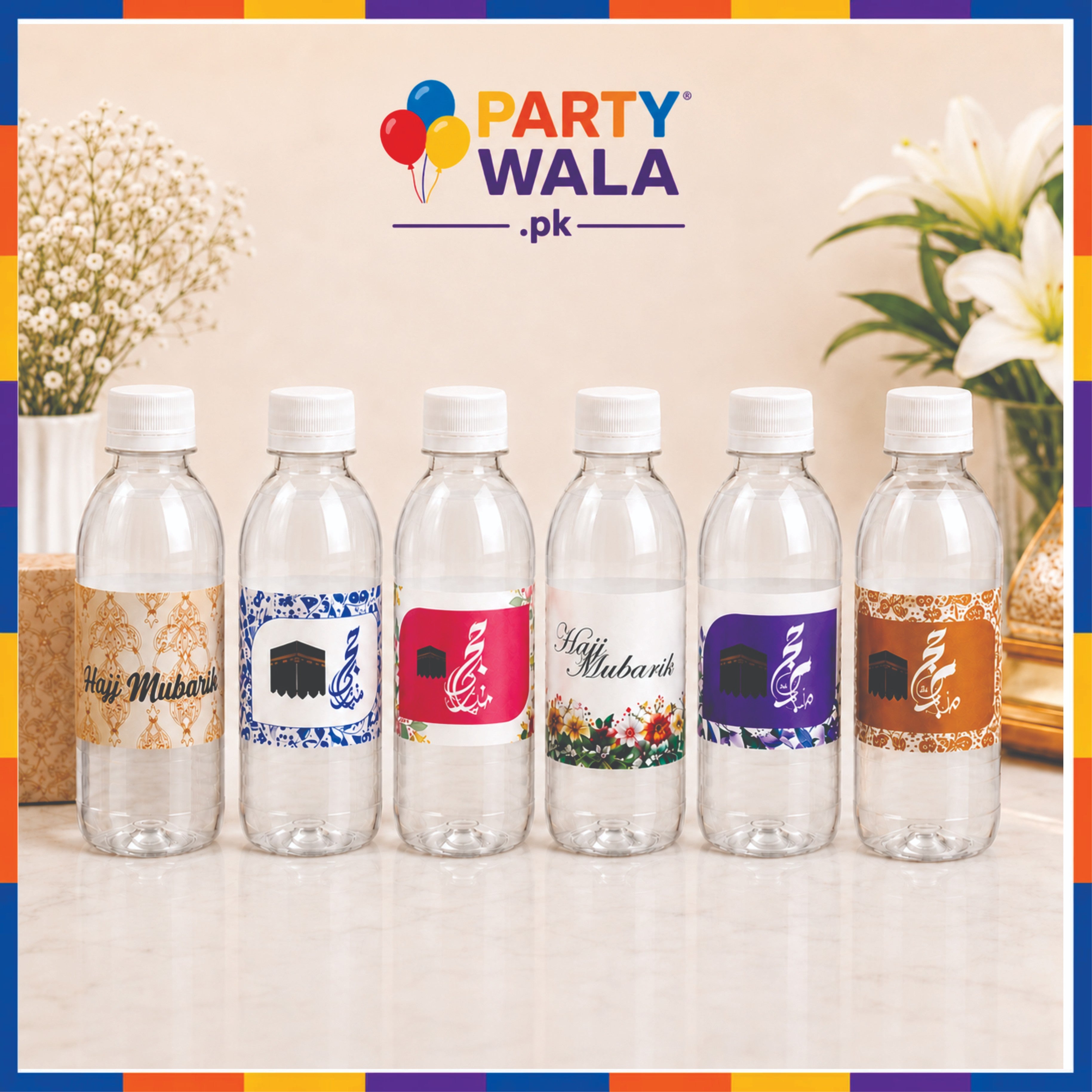 Premium Zam Zam Water Bottle – Hajj Mubarak Design