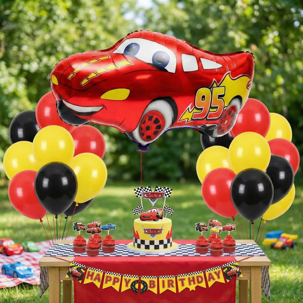 Mcqueen Car Shaped Foil Balloons For McQueen Car Theme Birthday Party Decoration and Celebration
