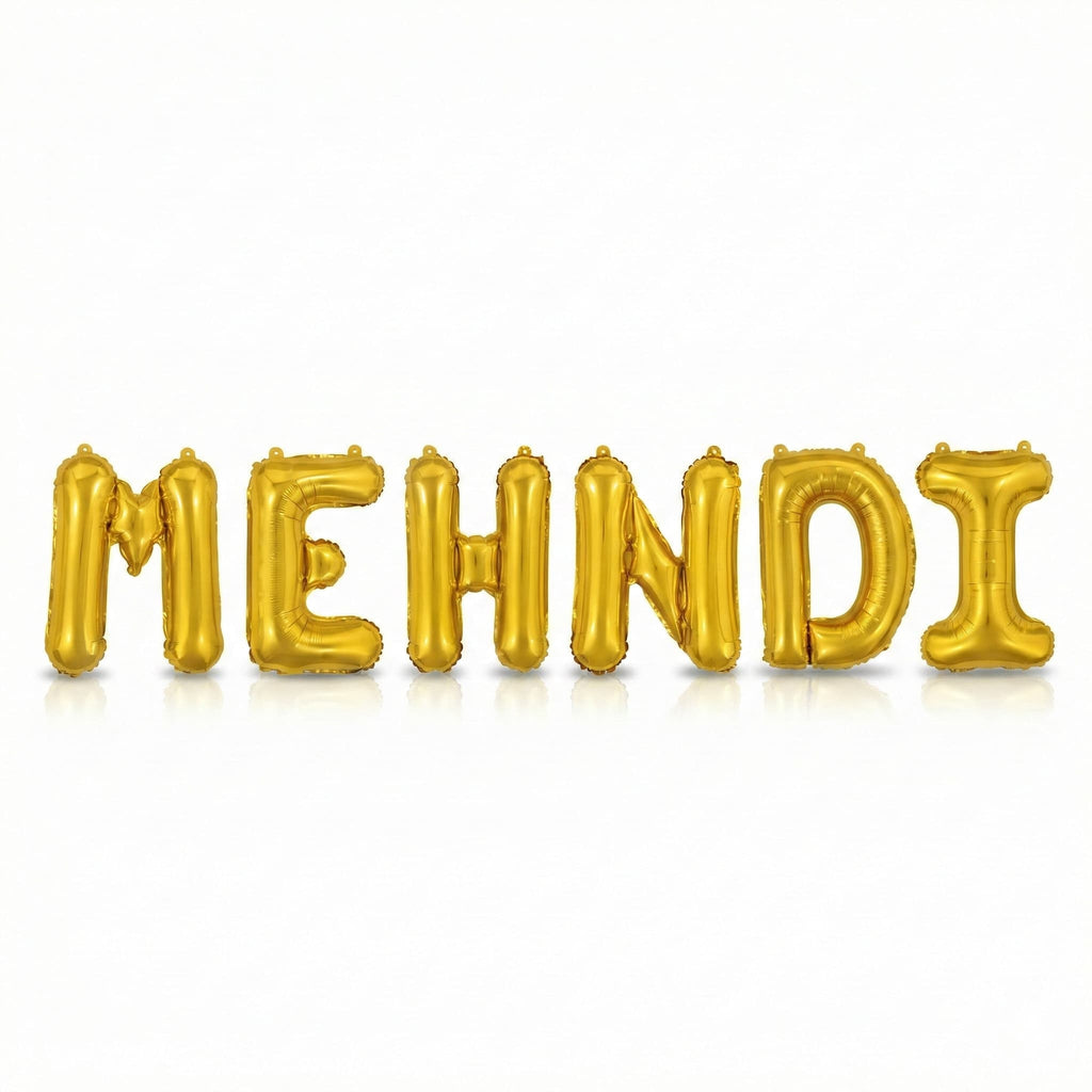Mehndi Foil Letter Balloons Set For Mehndi Celebrations