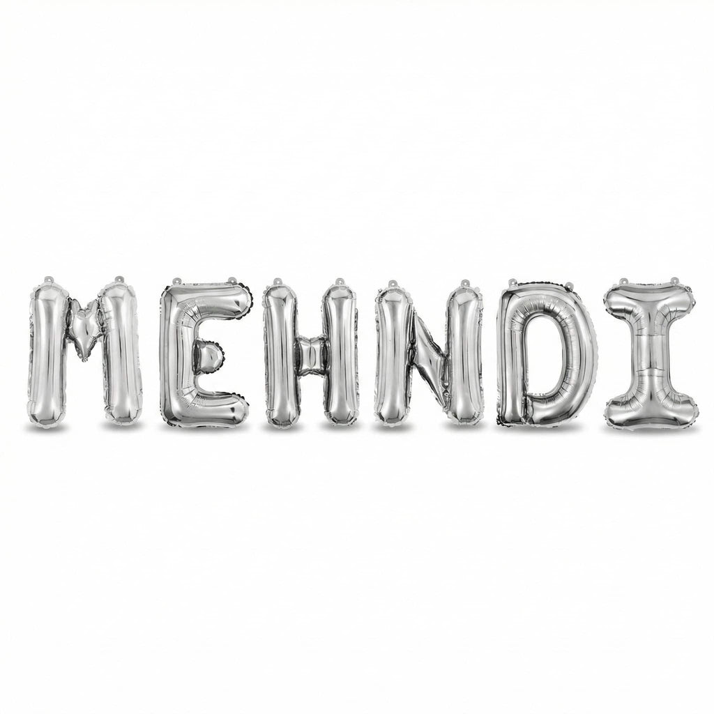 Mehndi Foil Letter Balloons Set For Mehndi Celebrations