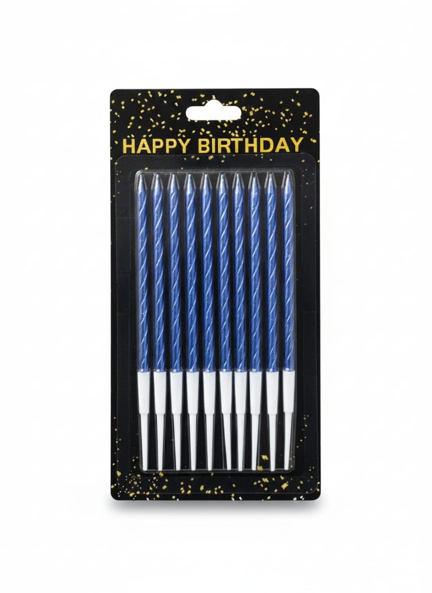 Metallic Spiral Birthday Cake Candles Set (Pack of 10)