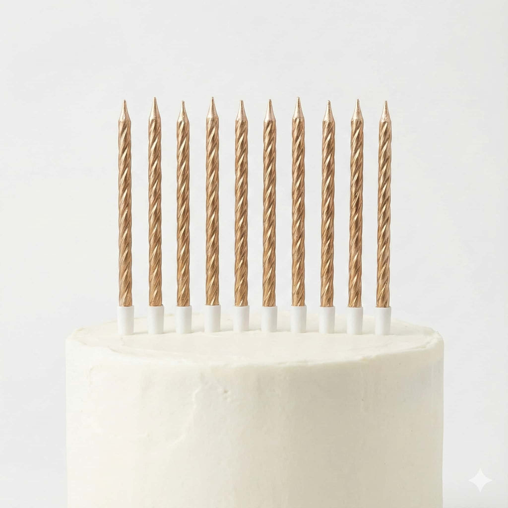 Metallic Spiral Birthday Cake Candles Set (Pack of 10)