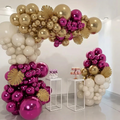 Metallic Balloon Arch Kit, Red/Purple & Golden Emulsion Balloons (100 Pcs) Item#P-852