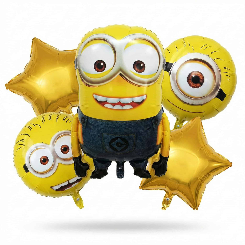 Minions Theme Foil Balloons For Party Decoration (Pack of 5)