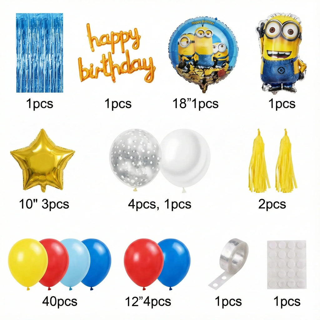 Complete Minions Birthday Decoration Kit (68 Pcs) - Party Wala