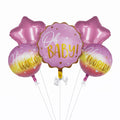 5pcs/Set Oh Baby with Hello World Baby Round Foil Balloons Set for Baby Shower, Gender Reveal Event and Decoration Item:AXF-1107