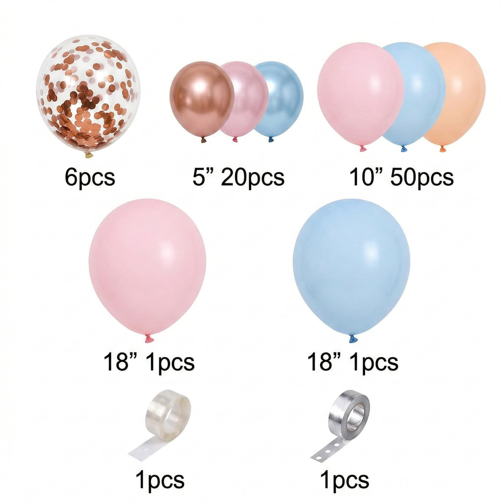 80-PCS Pastel Pink & Macaron Grey Balloon Garland Arch Kit For Birthday, Parties And Wedding Celebrations