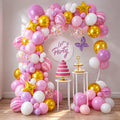 80-PCS Pink And Gold Balloon Garland Arch Kit For Birthday, Wedding, Anniversary And Party Celebration