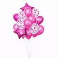 14pcs/Set Confetti Decorative Party Balloons Set (Star, Heart Shaped & Confetti Filled Latex Party Balloons Set) For Birthday and Event