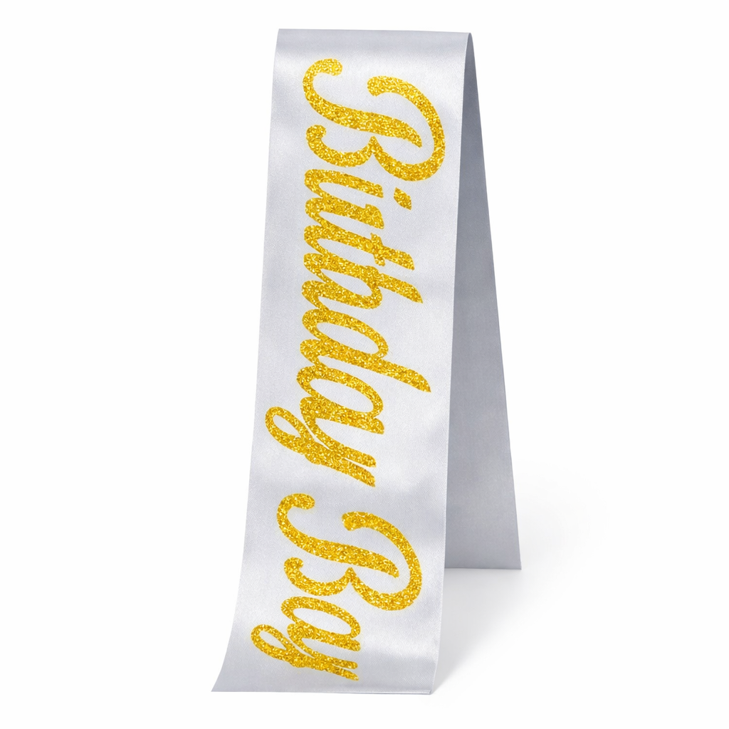 Birthday Boy Glittered Sash For Birthday Party Event and Celebration