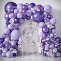 90-PCS Purple & Silver Ombre Balloon Garland Kit For Birthday, Anniversary And Party Celebrations P-1090