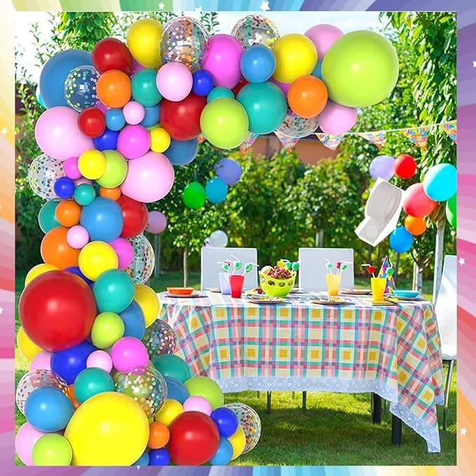 100-PCS Rainbow Carnival Celebration For Birthday And Party Celebrations