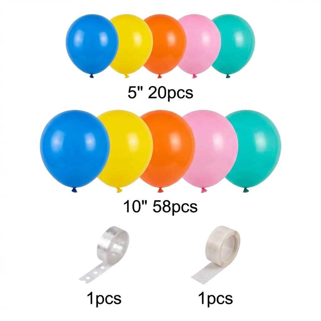 87 PC Rainbow Balloon Arch Kit For Birthday Party Celebration P:937