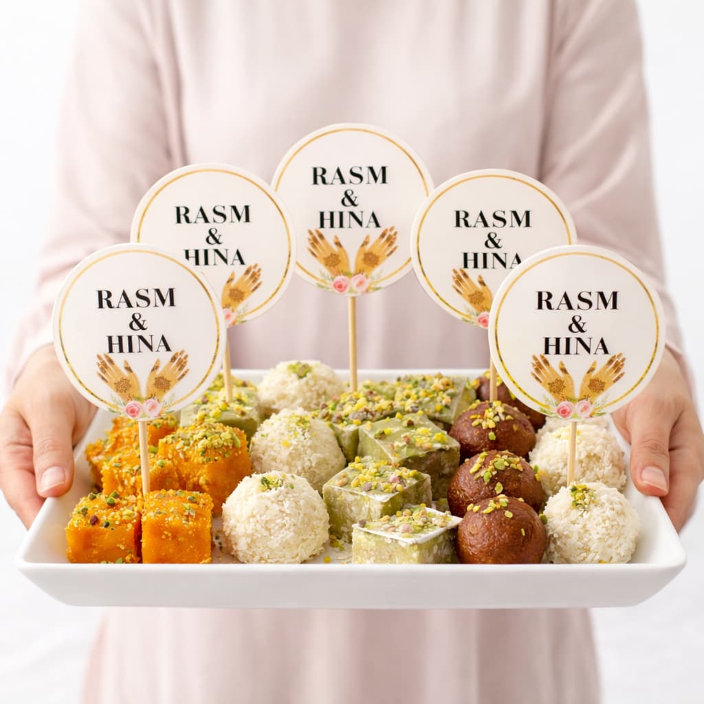 Rasm-e-Hina Cake & Cupcake Toppers (Pack of 10)