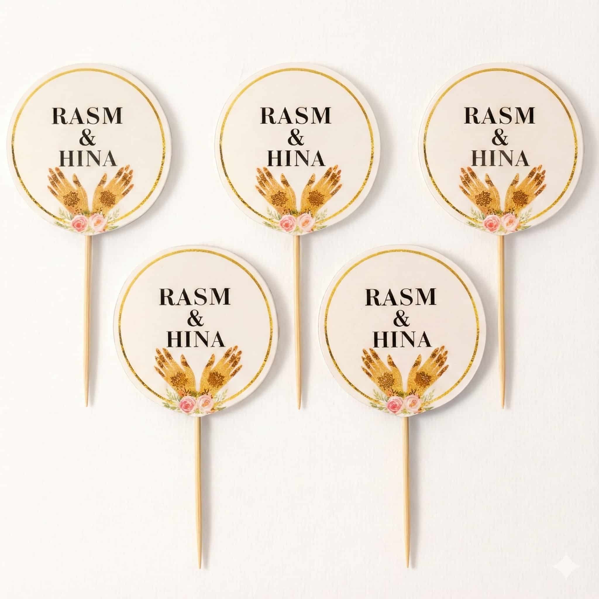 Rasm-e-Hina Cake & Cupcake Toppers (Pack of 10)