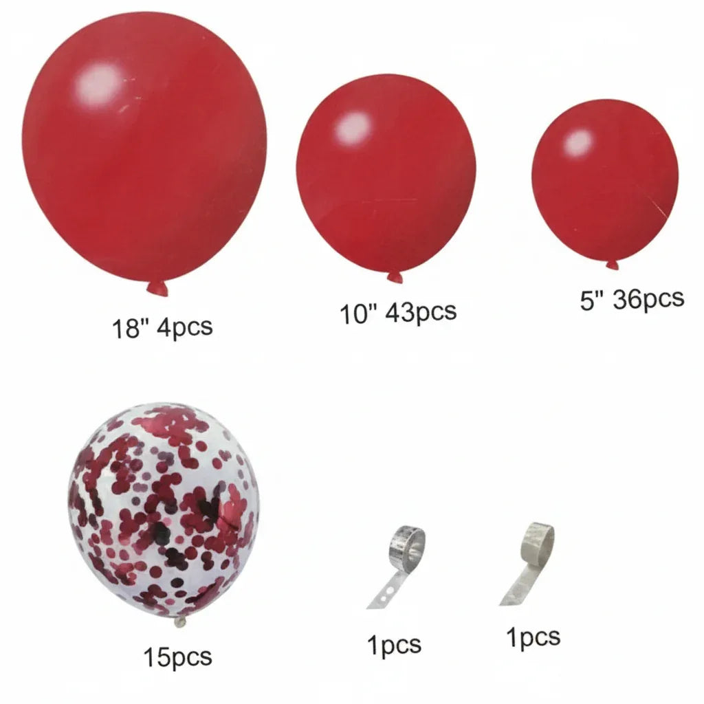 Red Birhtday Party Decoration Theme Set (100 Pcs) - Party Wala