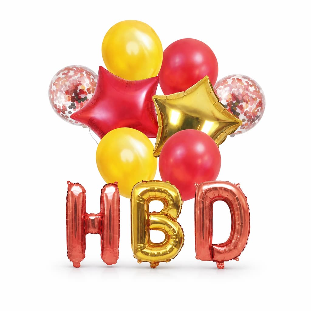 11 Pcs/Set HBD Happy Birthday Banner foil Balloons Set