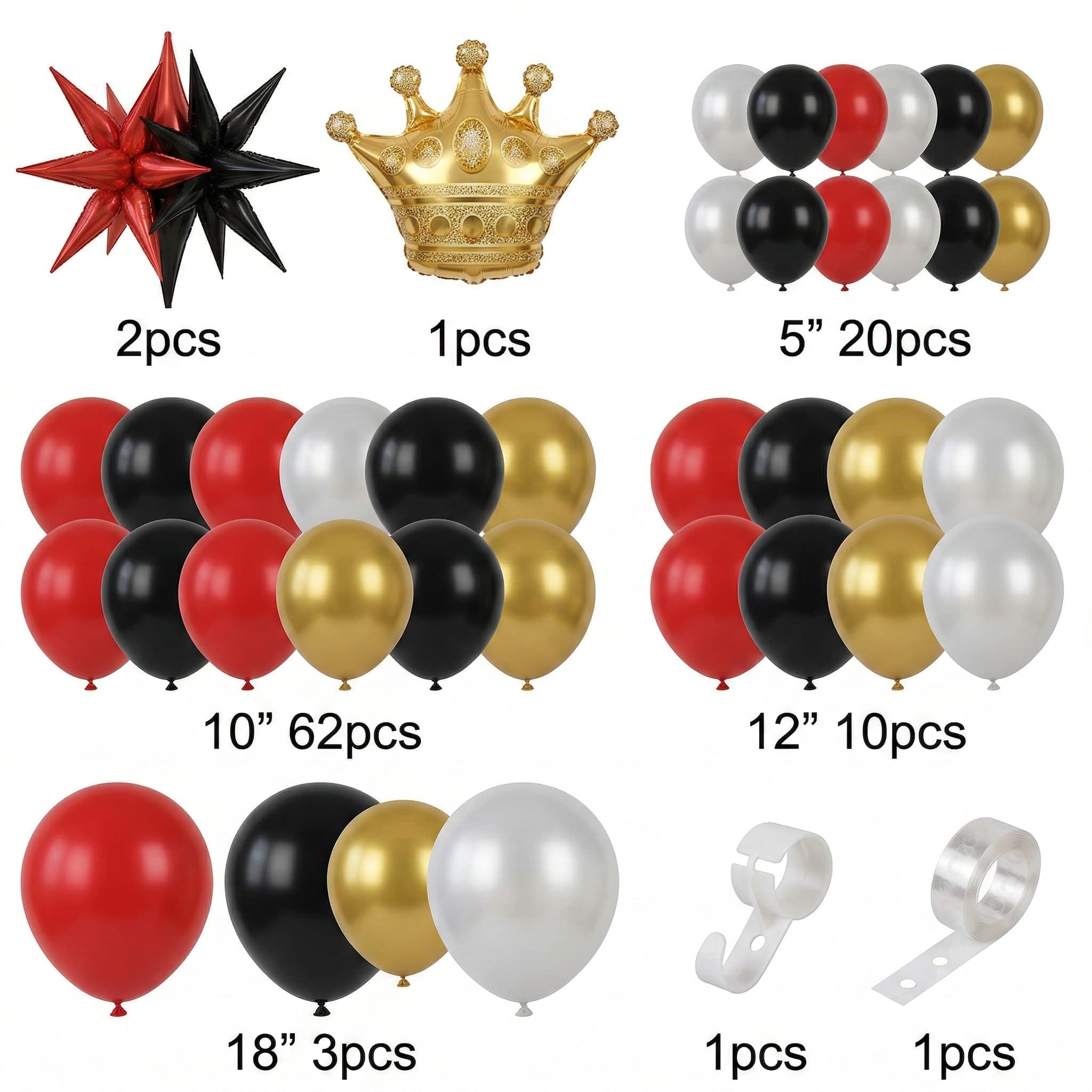 Red and Black Balloons Garland Kit For Birthday, Weddings, Party And Celebrations P-1088