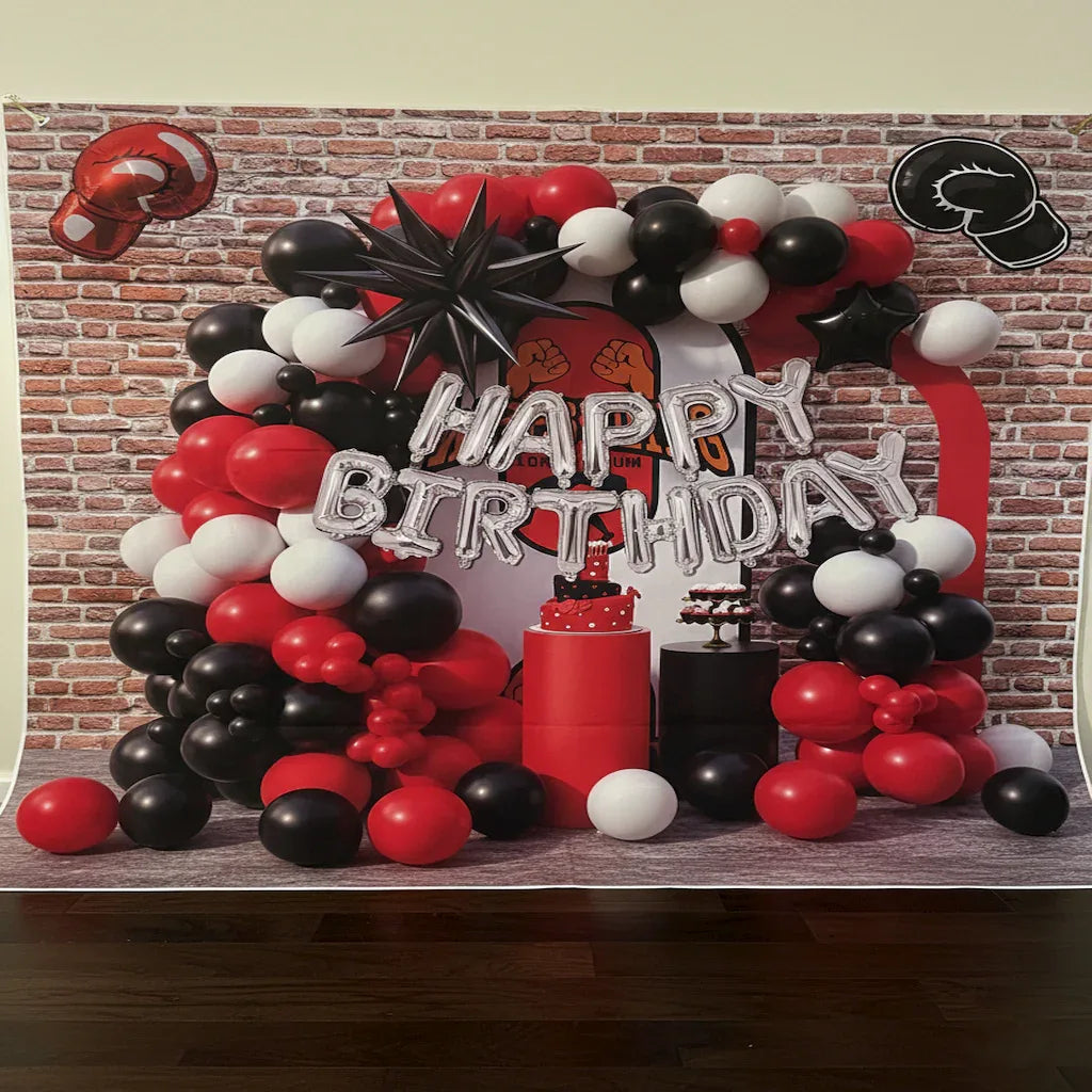 Red Black White Birthday Party Theme Kit (54 Pcs) - Party Wala