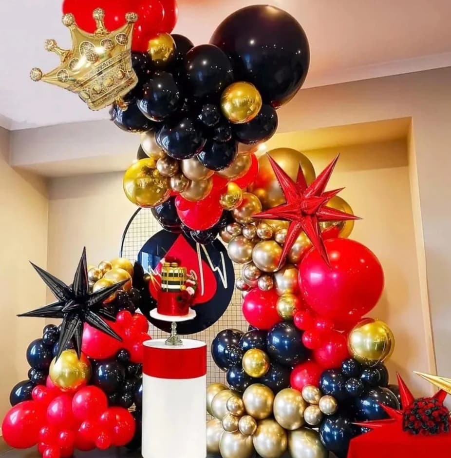 Red and Black Balloons Garland Kit For Birthday, Weddings, Party And Celebrations P-1088