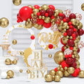 100-PCS Red and Gold Balloon Garland Arch Kit For Wedding And Anniversary