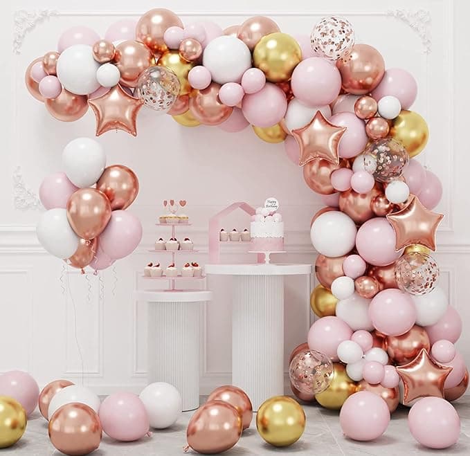 100-PCS Rose Gold & Purple Balloon Garland Kit For Birthday, Anniversary And Celebrations DM-23079