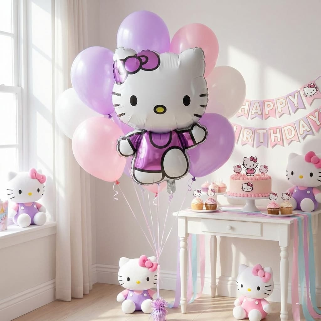Running Hello Kitty Character Foil Balloons For Birthday Party Decoration and Celebration