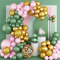 Safari Jungle Leopard & Pink Balloon Arch Kit For Party Celebration P-939