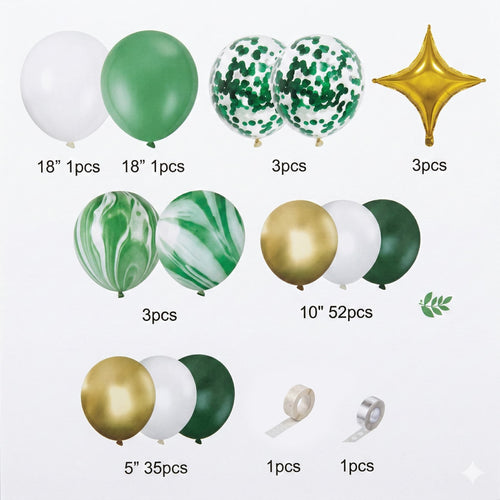 103-PCS Sage Green and Gold Balloon Garland Kit For birthday And Party Celebrations Item:DM-23168