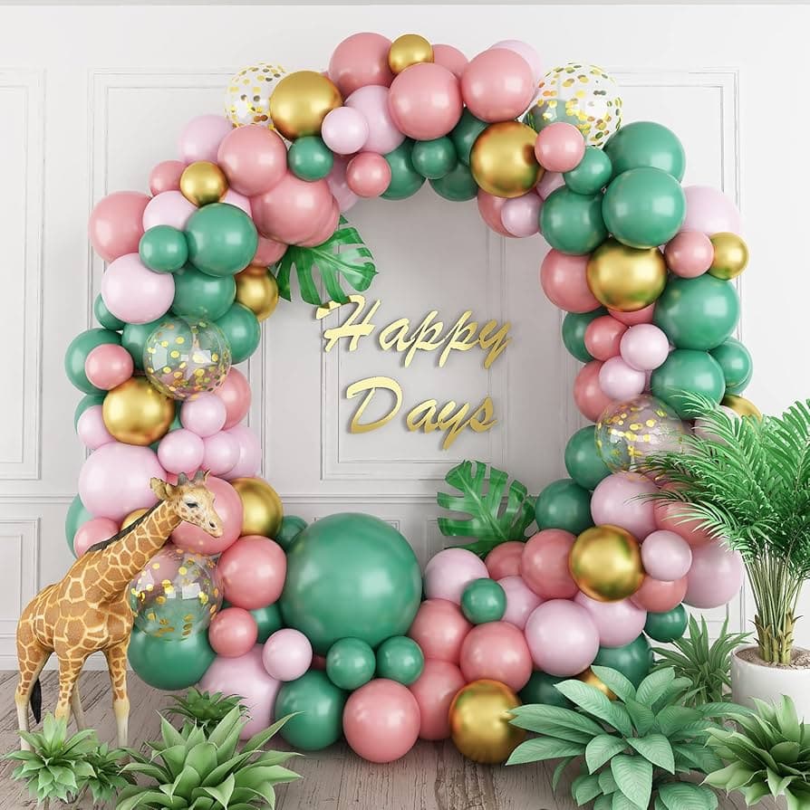 Sage Green Pink Balloon Garland Arch Kit For Birthdays, Baby Showers, And Weddings P-927